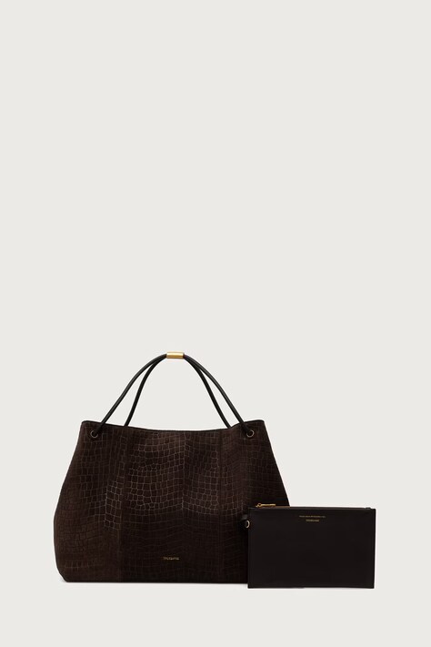 Trussardi Torebka shopper damska skórzana brązowa Z320E006922N