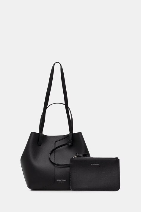 Emporio Armani torebka shopper damska skórzana czarna EW005753 AF29459