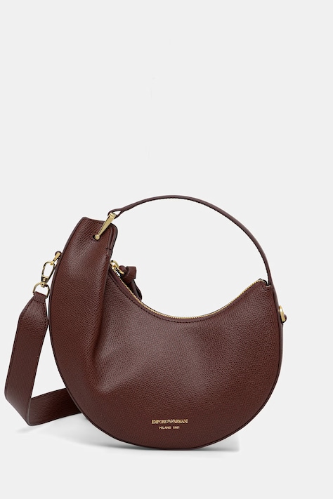 Emporio Armani torebka hobo damska skórzana brązowa EW005671 AF29459