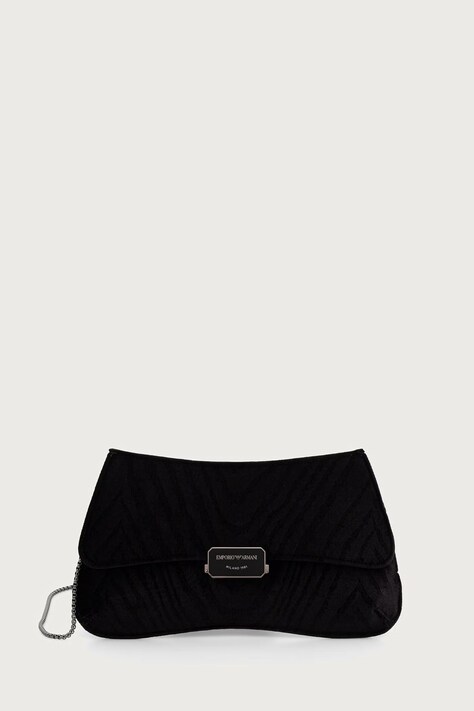 Emporio Armani Kopertówka damska welurowa czarna EW001777 AF28100