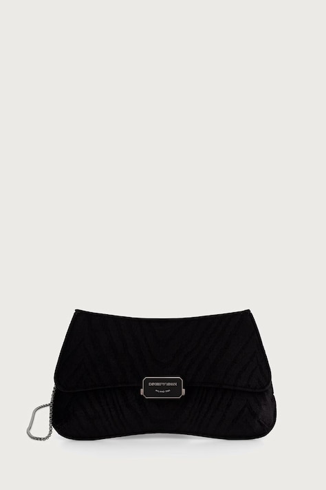Emporio Armani Kopertówka damska welurowa czarna EW001777 AF28100