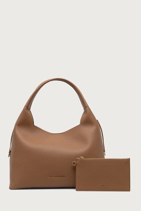 Elisabetta Franchi Torebka shopper damska z imitacji skóry pomarańczowa BS23A66E2