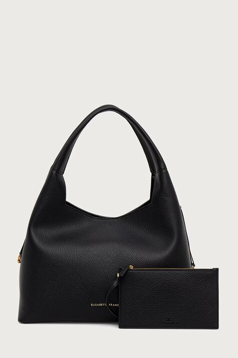 Elisabetta Franchi torebka shopper damska z imitacji skóry czarna BS23A66E2
