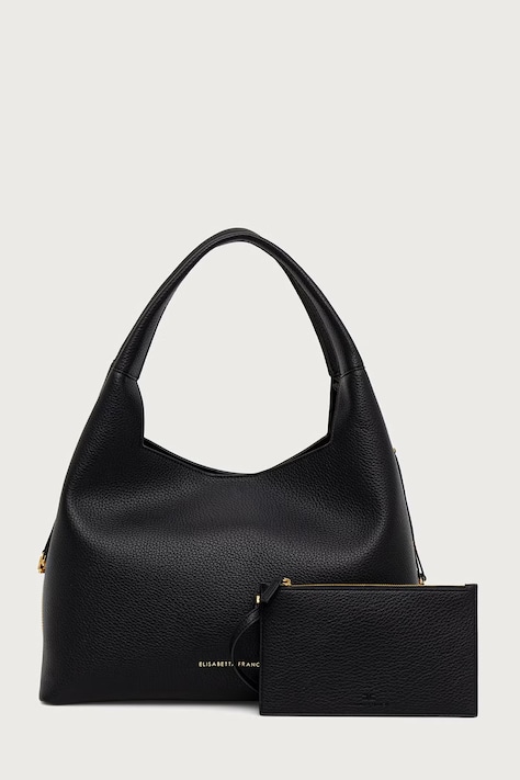 Elisabetta Franchi torebka shopper damska z imitacji skóry czarna BS23A66E2