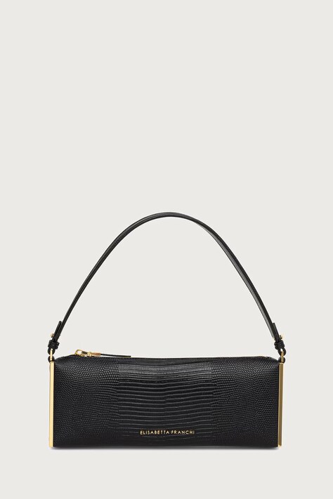 Elisabetta Franchi torebka bagietka damska z imitacji skóry czarna BS15A66E2