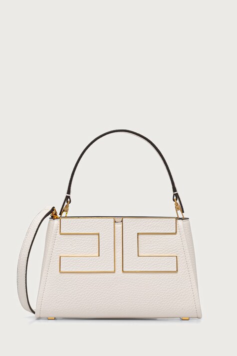Elisabetta Franchi Torebka crossbody damska z imitacji skóry beżowa BS07A66E2
