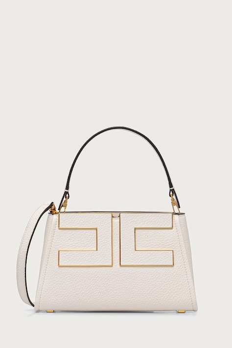 Elisabetta Franchi Torebka crossbody damska z imitacji skóry beżowa BS07A66E2
