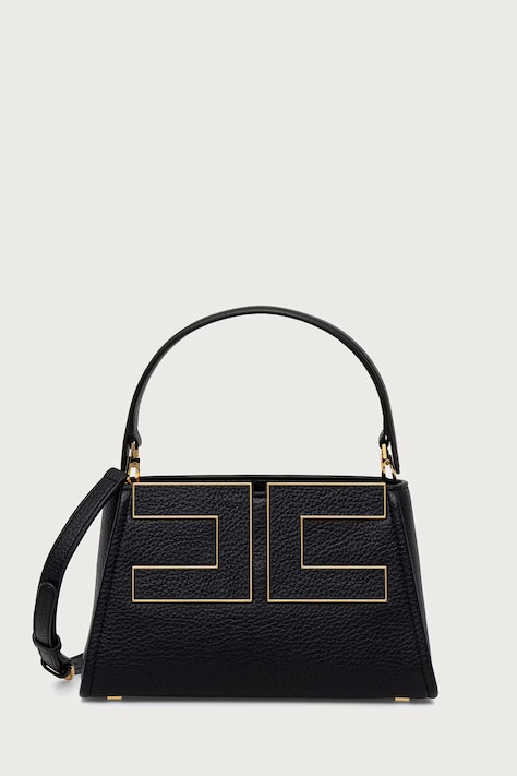Elisabetta Franchi Torebka crossbody damska z imitacji skóry czarna BS07A66E2