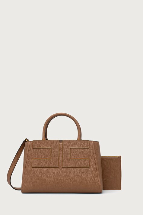 Elisabetta Franchi Torebka damska z imitacji skóry brązowa BS06A66E2