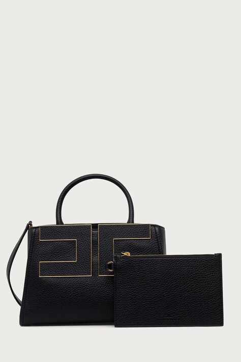 Elisabetta Franchi Torebka damska z imitacji skóry czarna BS06A66E2