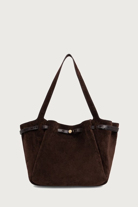 Tory Burch torebka tote damska zamszowa Romy brązowa 186348