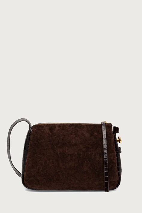 Tory Burch torebka damska skórzana Romy Small brązowa 185819