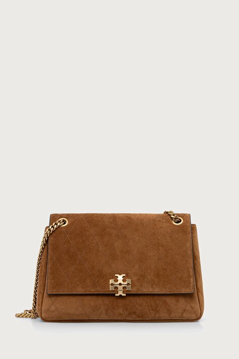 Tory Burch torebka damska zamszowa Charlie brązowa 183357