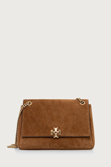 Tory Burch torebka damska zamszowa Charlie brązowa 183357