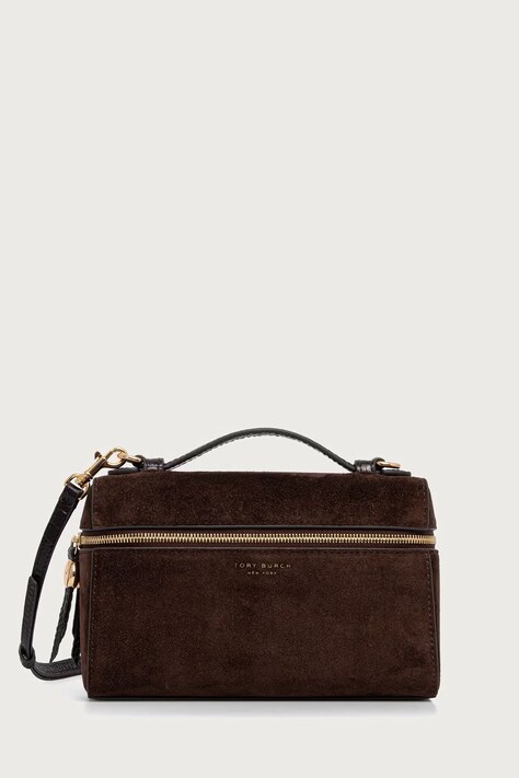 Tory Burch torebka crossbody damska zamszowa Romy brązowa 186930