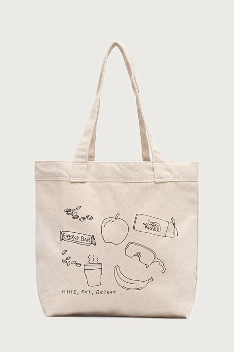 The North Face Шопинг чанта дамска от памук Cotton Tote 17L бежова NF0A3VWQ12N1