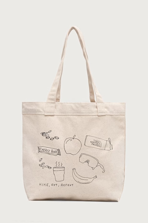 The North Face Шопинг чанта дамска от памук Cotton Tote 17L бежова NF0A3VWQ12N1