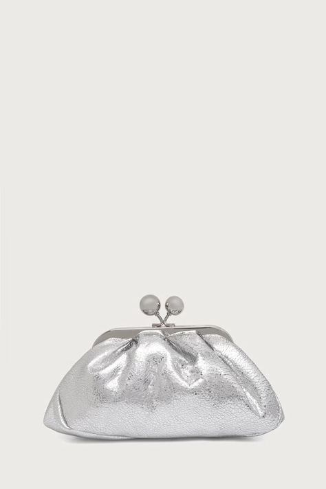 Weekend Max Mara Torebka crossbody damska skórzana WKABRUNO srebrna 2625516174600