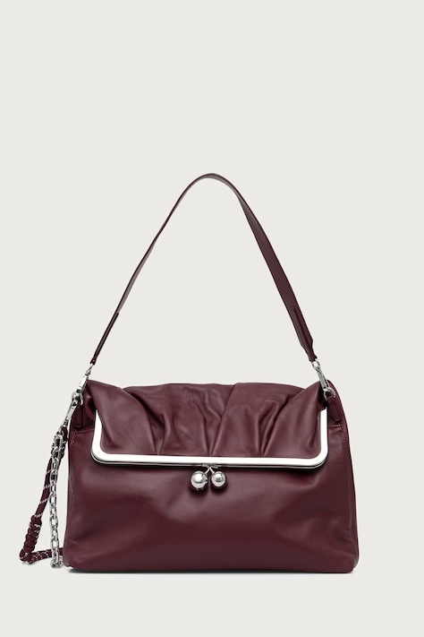 Weekend Max Mara Torebka hobo damska skórzana WKASLALOM bordowa 2625516144600