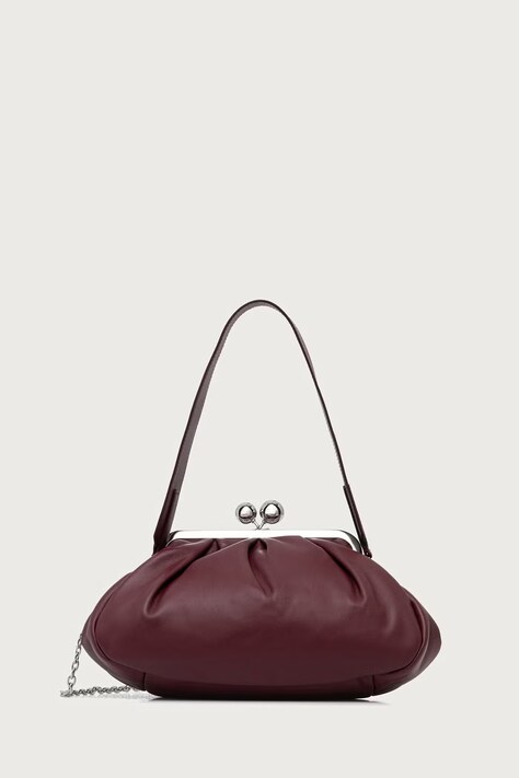 Weekend Max Mara Torebka damska skórzana CUBICO bordowa 2625516124600