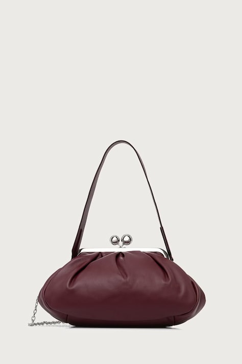 Weekend Max Mara Torebka damska skórzana CUBICO bordowa 2625516124600