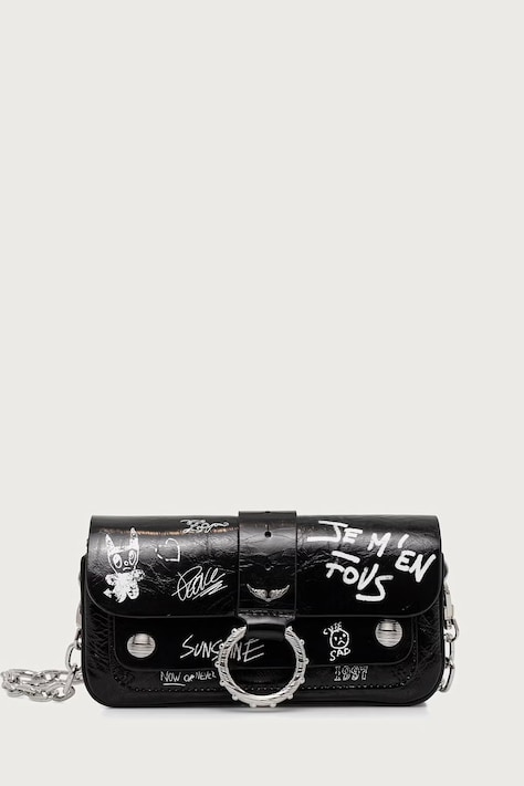 Zadig&Voltaire Crossbody torba za žene od kože KATE crna LWBA04523