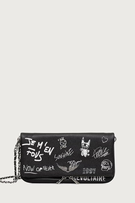 Zadig&Voltaire Κλουτς γυναικείο δερμάτινο μαύρο LWBA04486