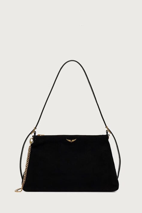 Zadig&Voltaire Crossbody torbica ženska semišasta JIM črna LWBA04563