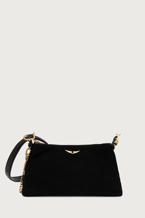 Zadig&Voltaire Crossbody torbica ženska semišasta JIM črna LWBA04457