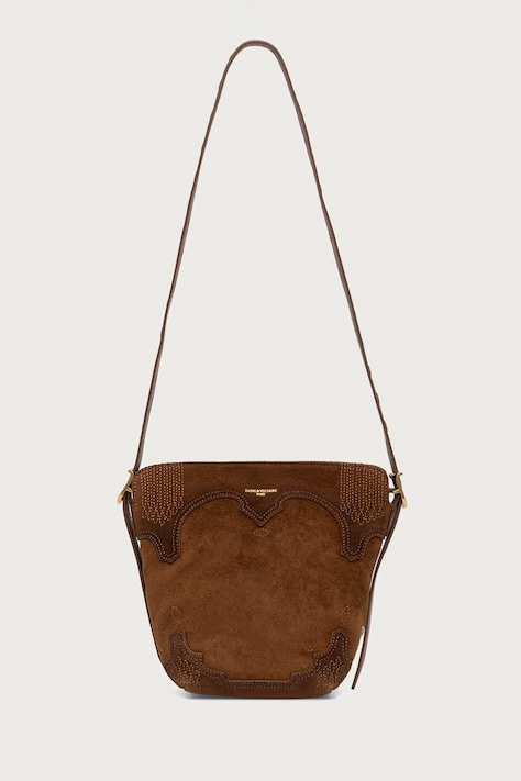 Zadig&Voltaire Tote torba za žene od brušene kože BABY smeđa LWBA04497