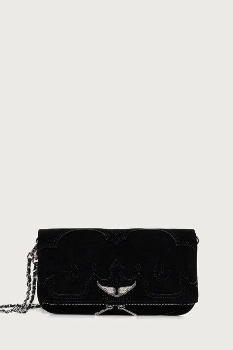 Zadig&Voltaire Crossbody torba za žene od brušene kože crna LWBA04434