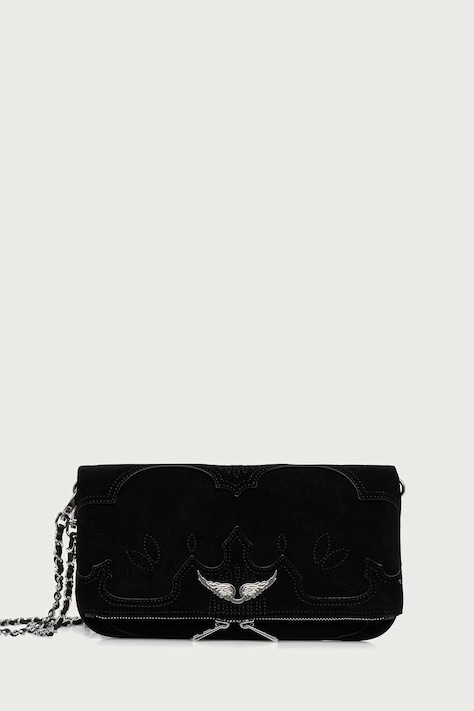 Zadig&Voltaire Crossbody torba za žene od brušene kože crna LWBA04434