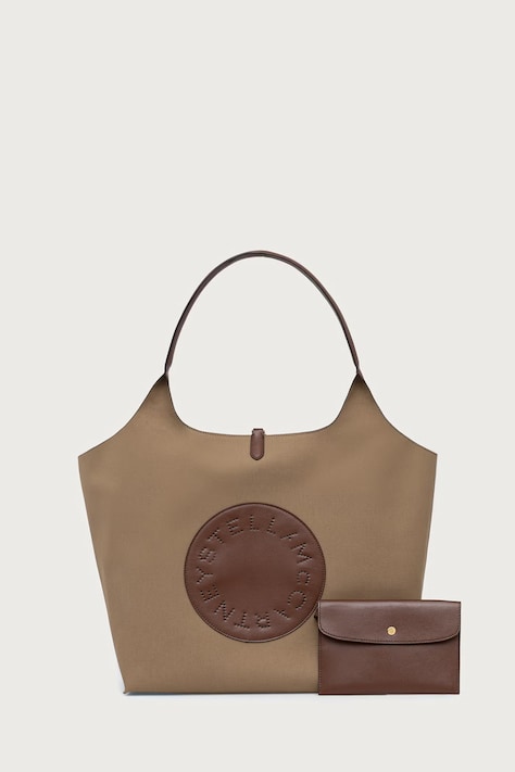 Stella McCartney LOGO REVESIBLE torebka shopper damska zielona 7B0206.WP0753