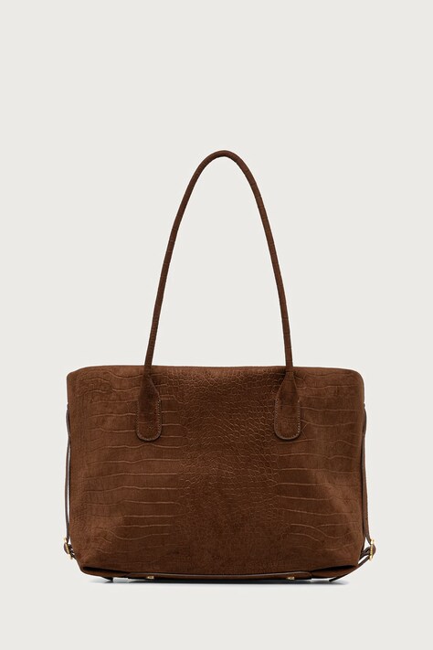 Themoire Torebka shopper damska z imitacji skóry TALIA brązowa 262WTMTS0.OSCR