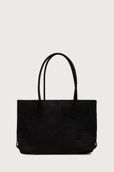 Themoire Torebka shopper damska z imitacji skóry TALIA czarna 262WTMTS0.OSCR