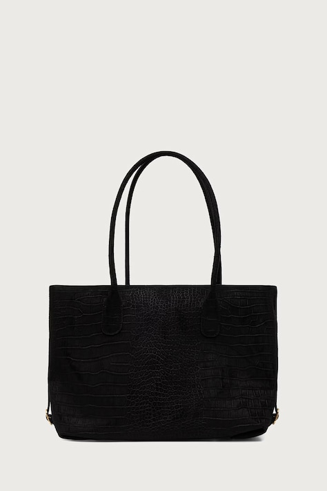Themoire Torebka shopper damska z imitacji skóry TALIA czarna 262WTMTS0.OSCR