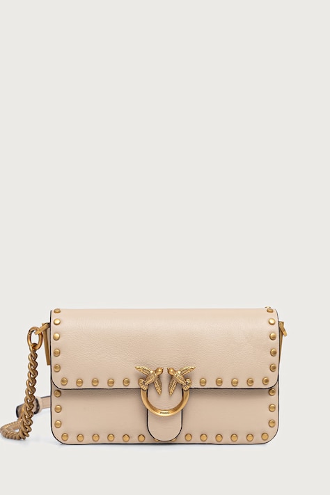 Pinko crossbody torbica ženska usnjena bež 107345 A2JG