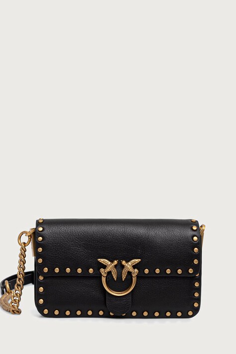 Pinko crossbody torba za žene kožna crna 107345 A2JG