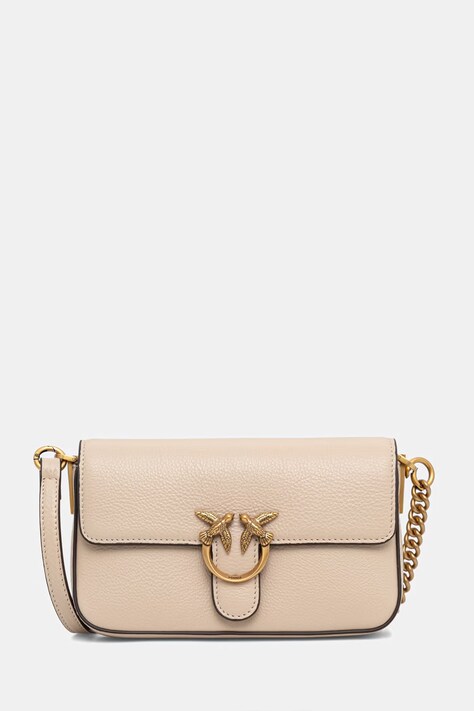Pinko crossbody kabelka dámska kožená béžová 107344 A2JG