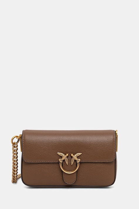 Pinko torebka crossbody damska skórzana brązowa 107344 A2JG