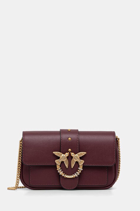Pinko crossbody kabelka dámska kožená burgundská 107072 A0F1
