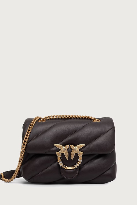 Pinko Torebka crossbody damska skórzana brązowa 107058 A0F2