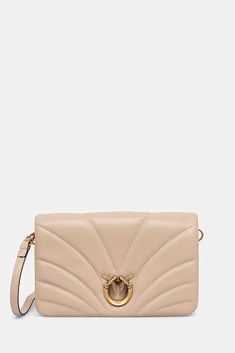 Pinko crossbody torba za žene kožna bež 107039 A0F2
