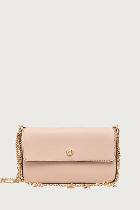 Pinko Crossbody torba za žene od kože roza 107028 A0QO