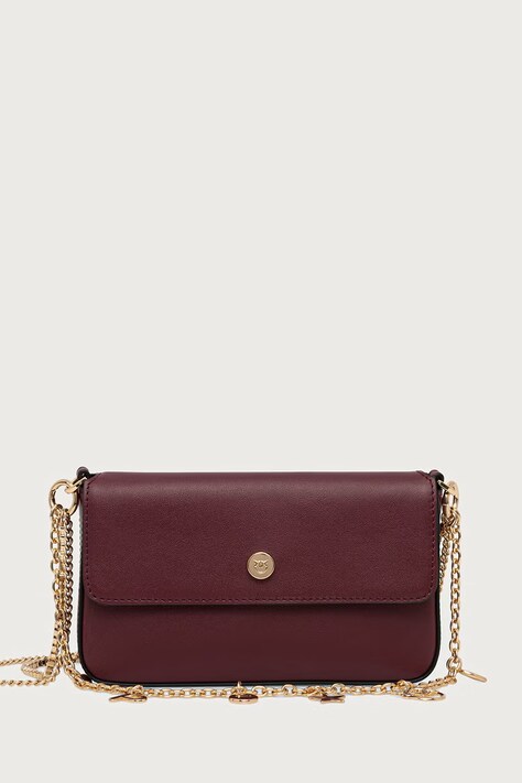 Pinko Crossbody torba za žene od kože bordo 107028 A0QO