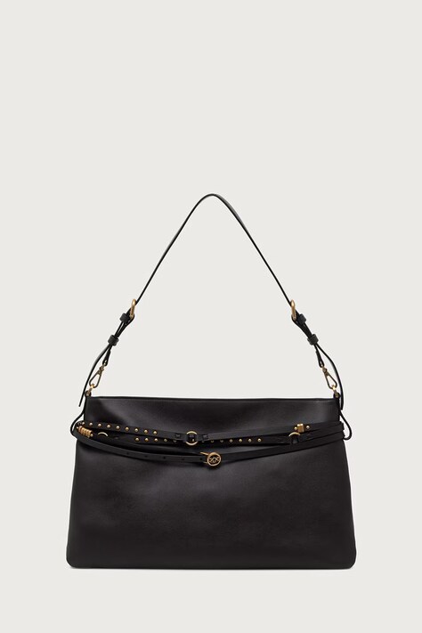 Pinko Torebka crossbody damska skórzana bordowa 105903 A0QO