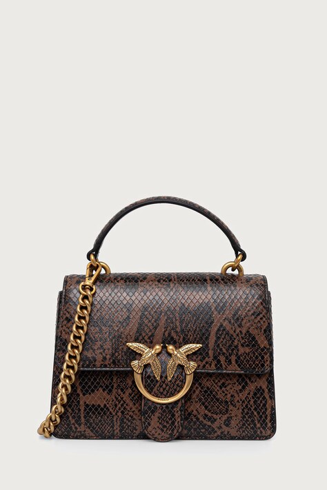 Pinko Torebka crossbody damska z imitacji skóry brązowa 100071 A3E5