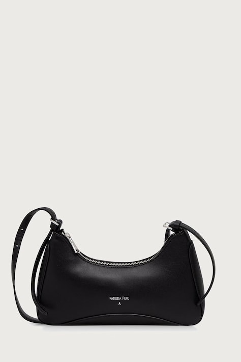 Patrizia Pepe torebka hobo damska skórzana czarna 8B0146.L0005
