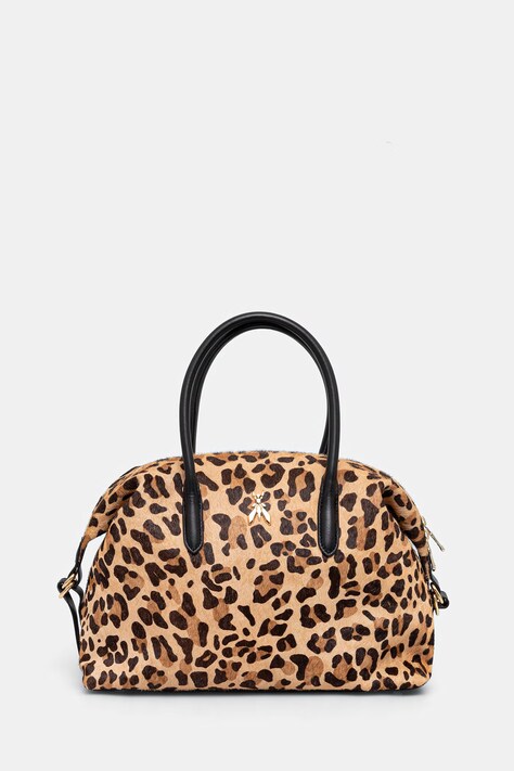 Patrizia Pepe torebka shopper damska skórzana beżowa 8B0110.L056