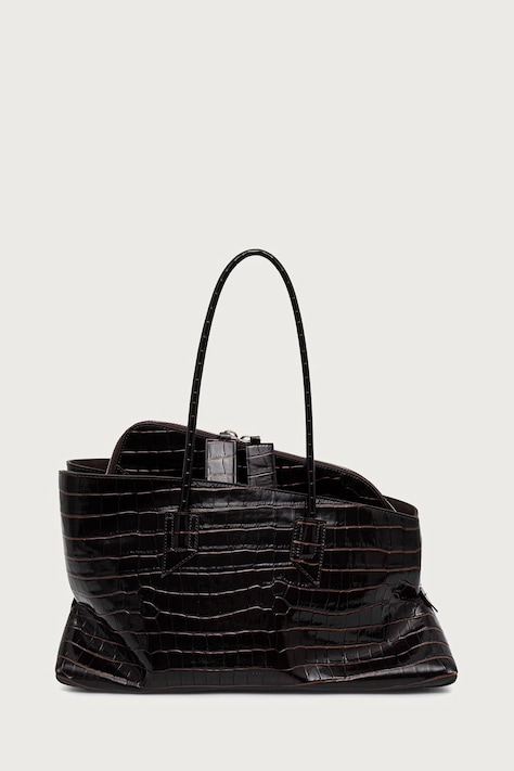 The Attico La Passeggiata Medium borsa shopper da donna in pelle marrone 250WAH00054LBT021PR